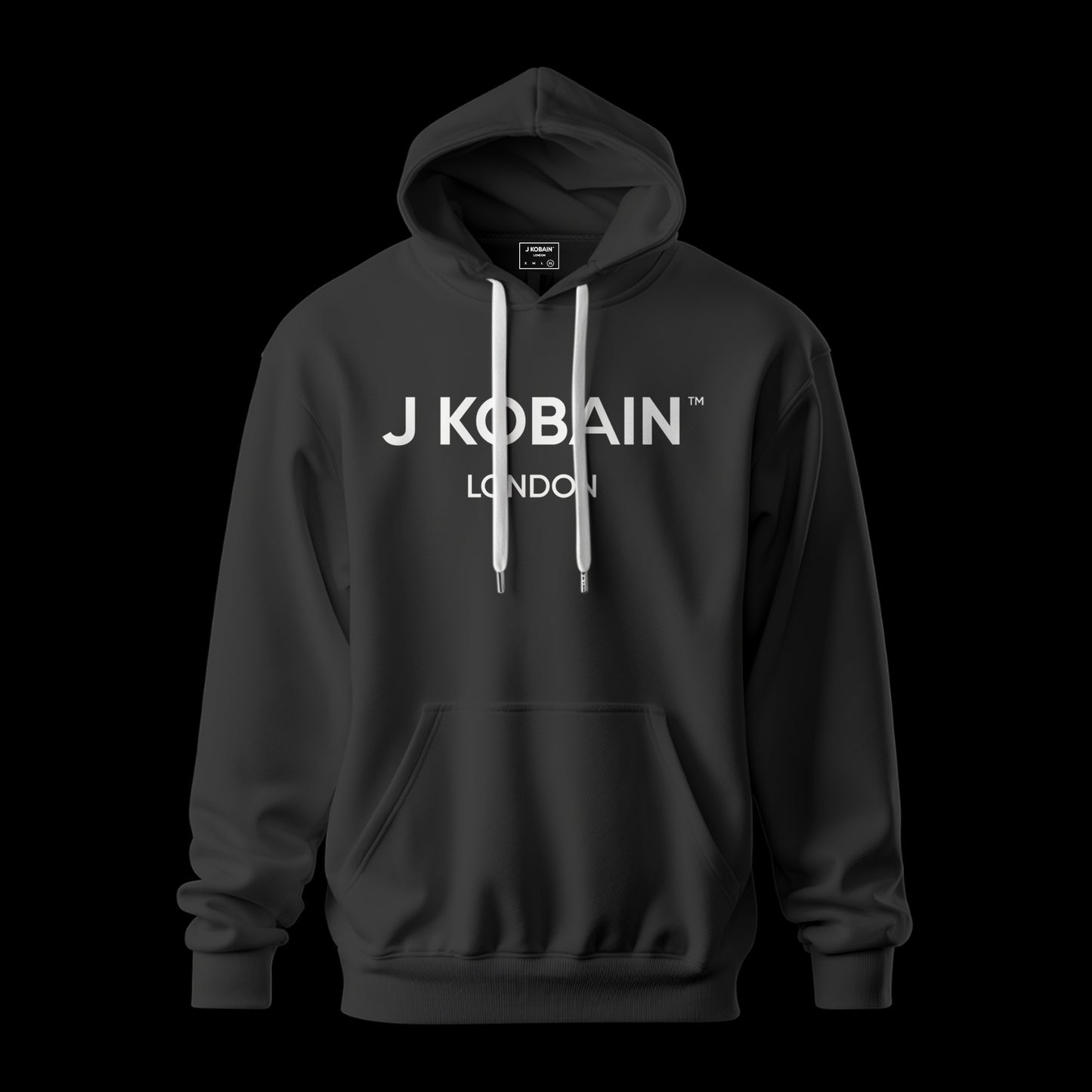 Front view of Cosmic 1181 Hoodie in onyx black with The Great Comet 1181 print