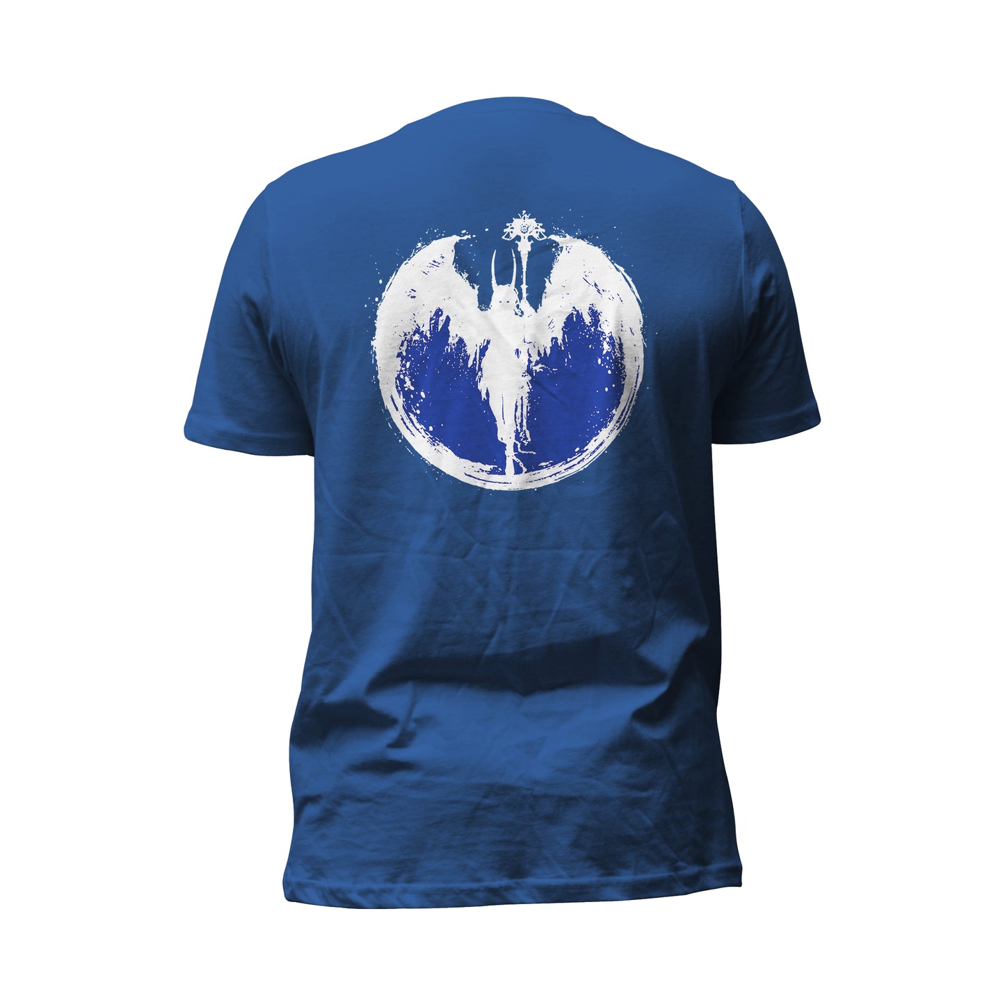 Dark Enigma T-Shirt in Midnight Blue, back view showcasing the Demon girl print.