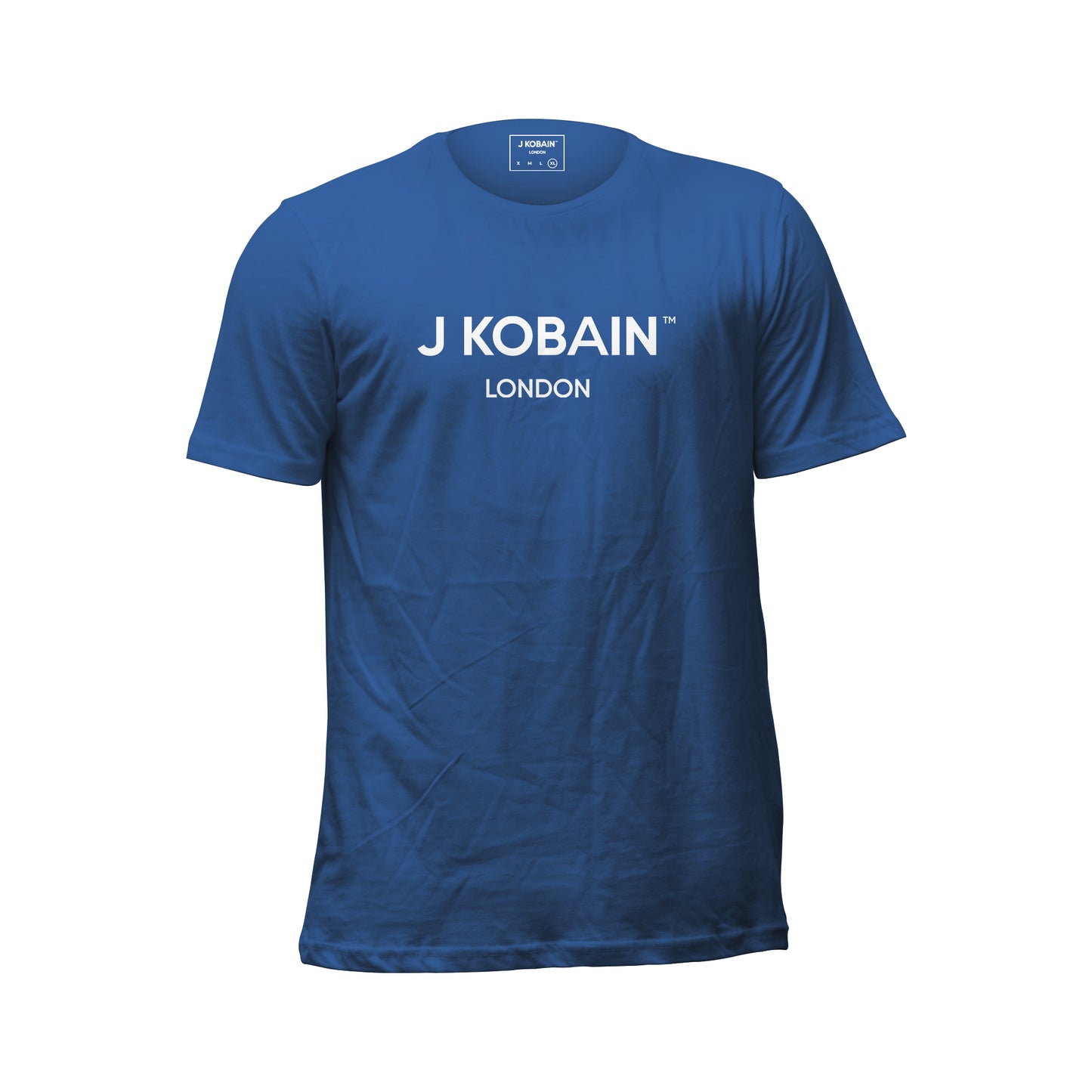 JKOBAIN Abstract Allure T-Shirt in Midnight Blue, front view with crew neckline and short sleeves.
