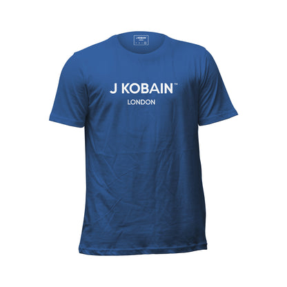  JKOBAIN Abstract Allure T-Shirt in Midnight Blue, front view with crew neckline and short sleeves.
