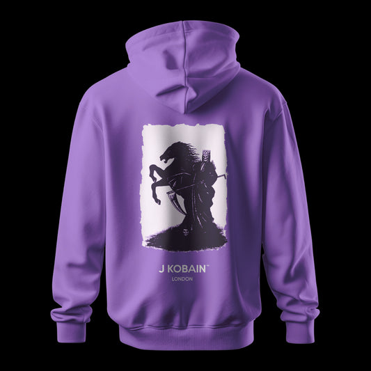 Back view of Obsidian Steed Hoodie in lavender