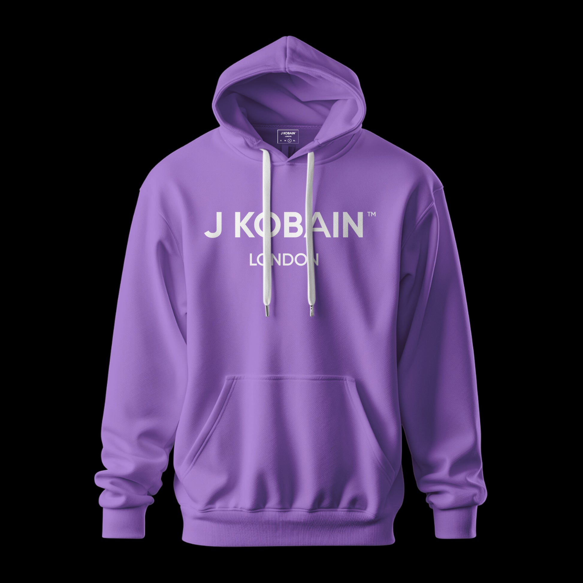 Front view of Macabre Rhythm Hoodie in lavender
