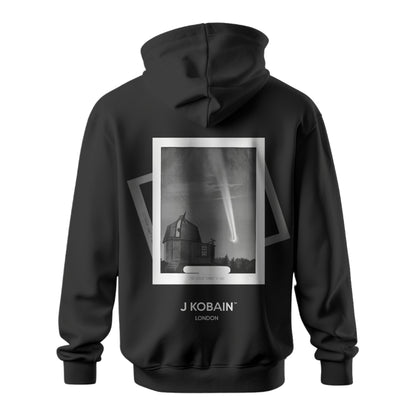 Back view of Cosmic 1181 Hoodie in onyx black