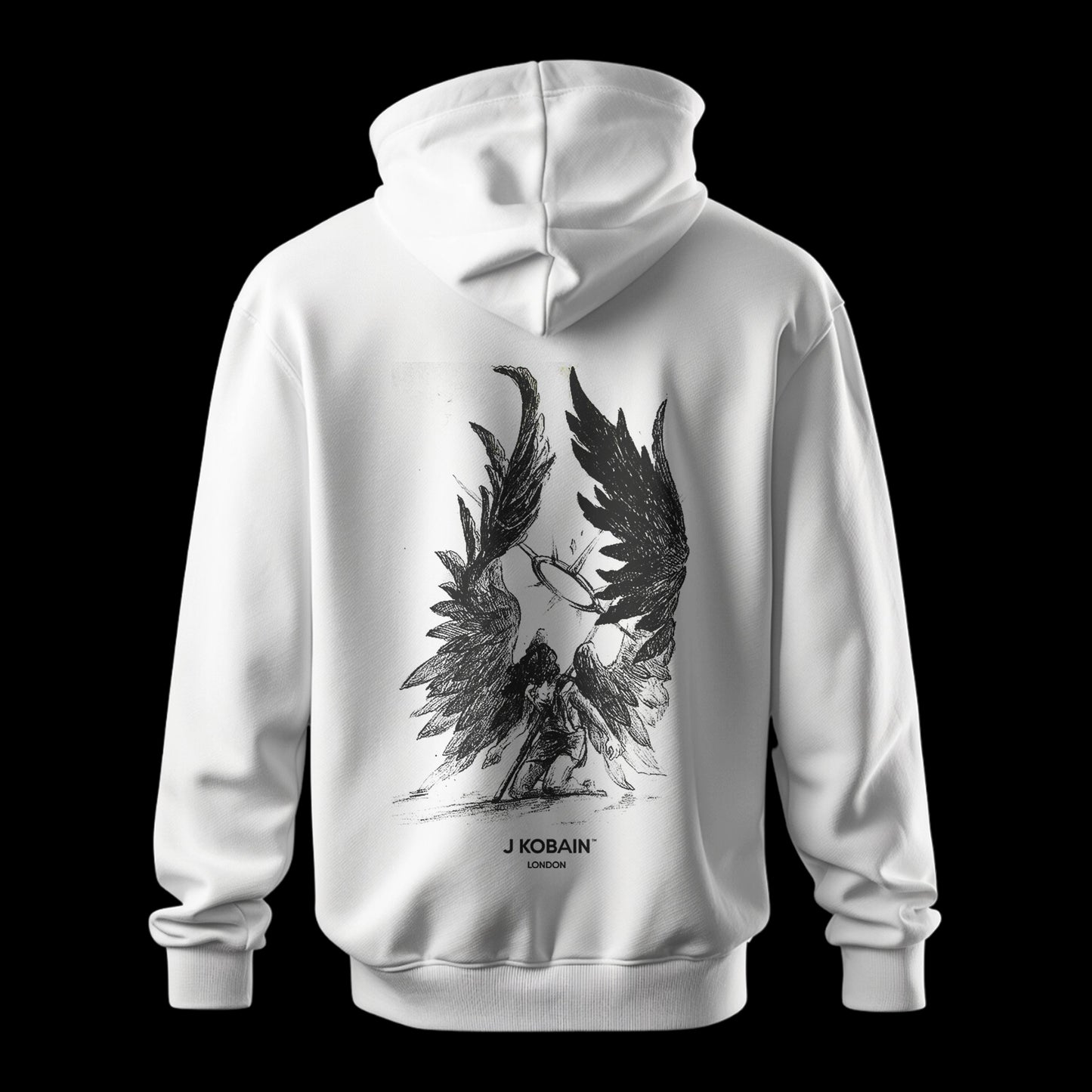 Back view of Edge of Fall Hoodie in white