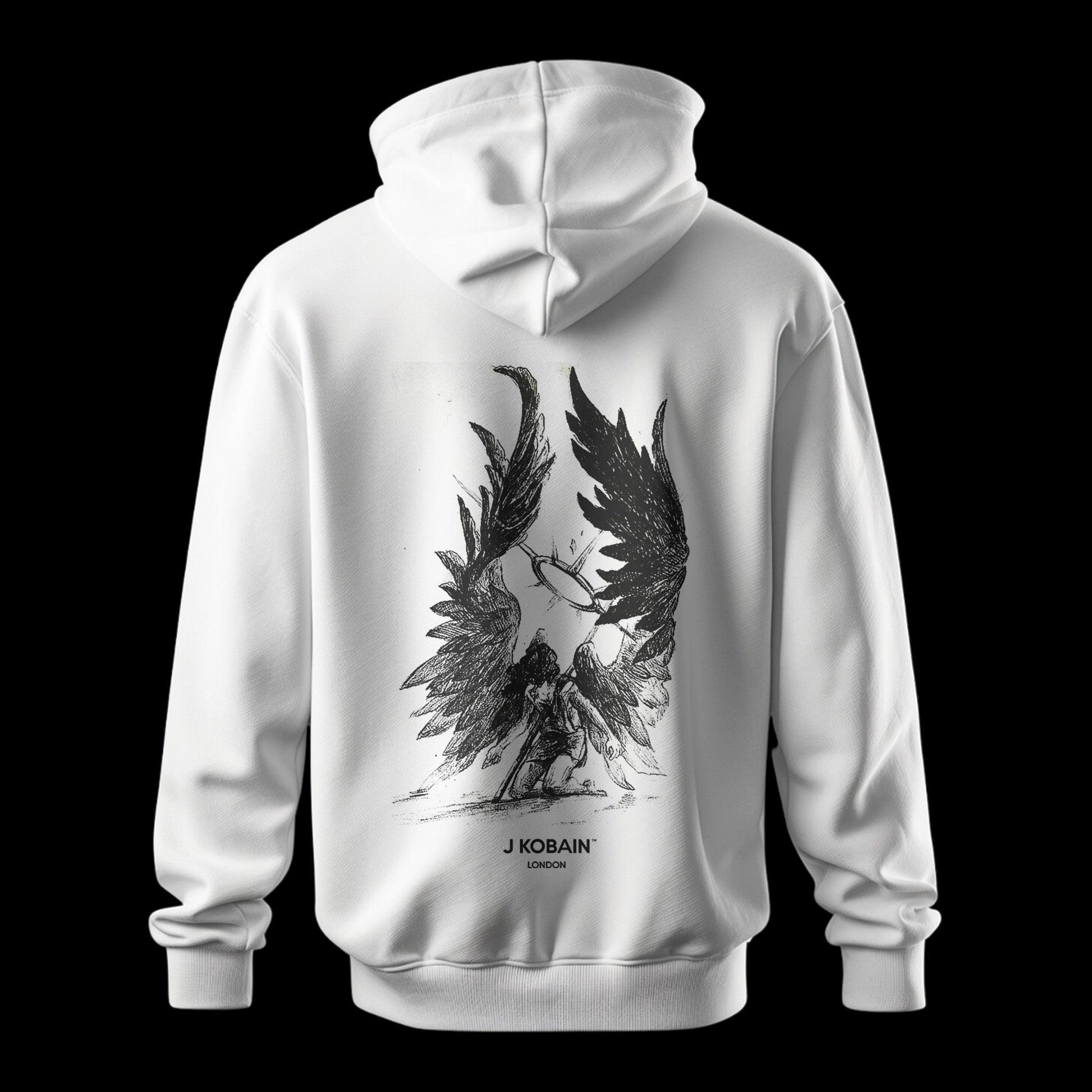 Back view of Edge of Fall Hoodie in white